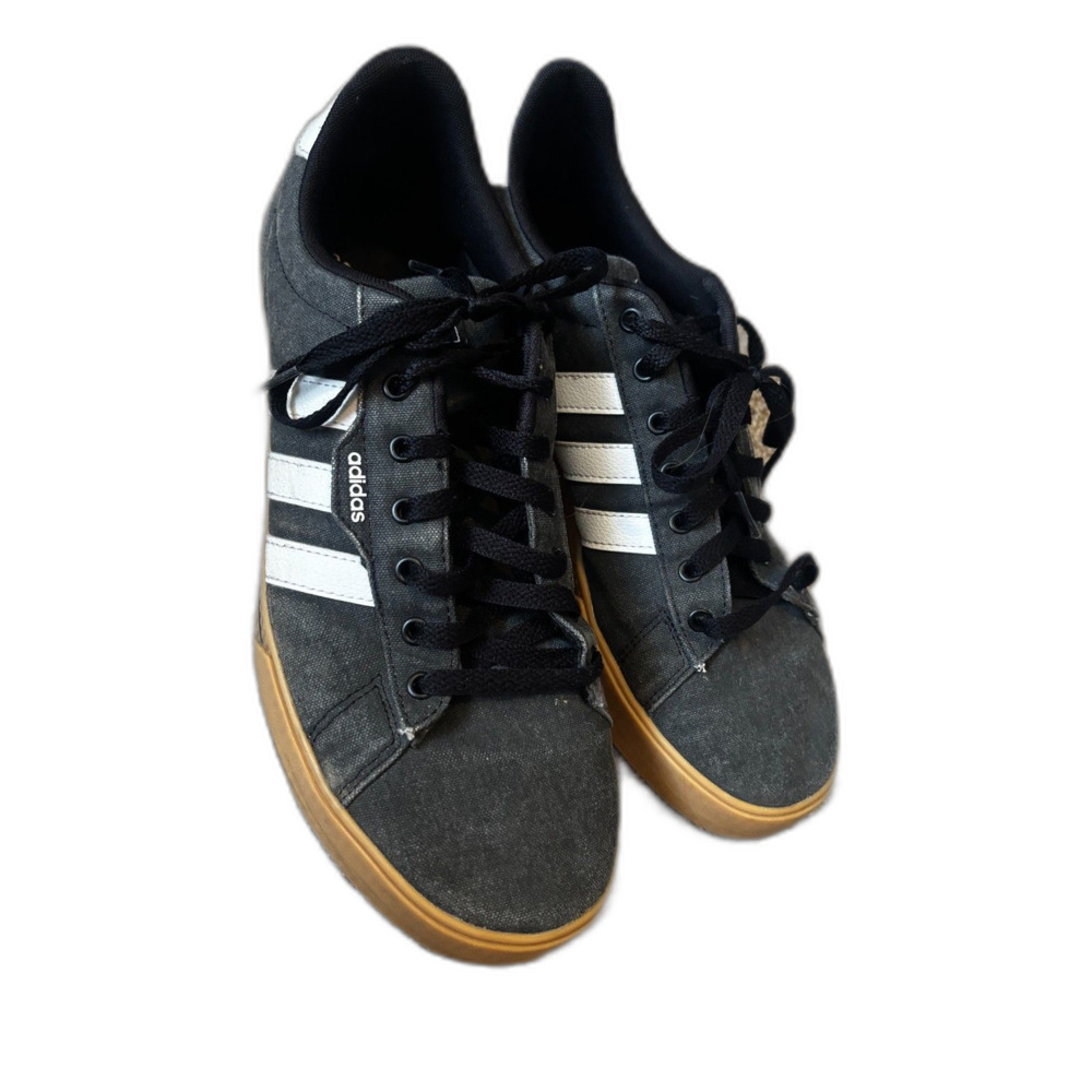 Adidas Daily 3.0 Skate Shoes Washed Black Canvas - Men's Size 12